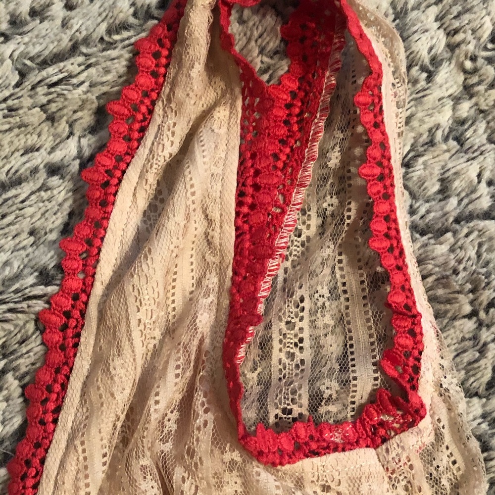 Foxiedox Small Ophelia Two-Toned Crochet Lace Blouse - Picture 9 of 10